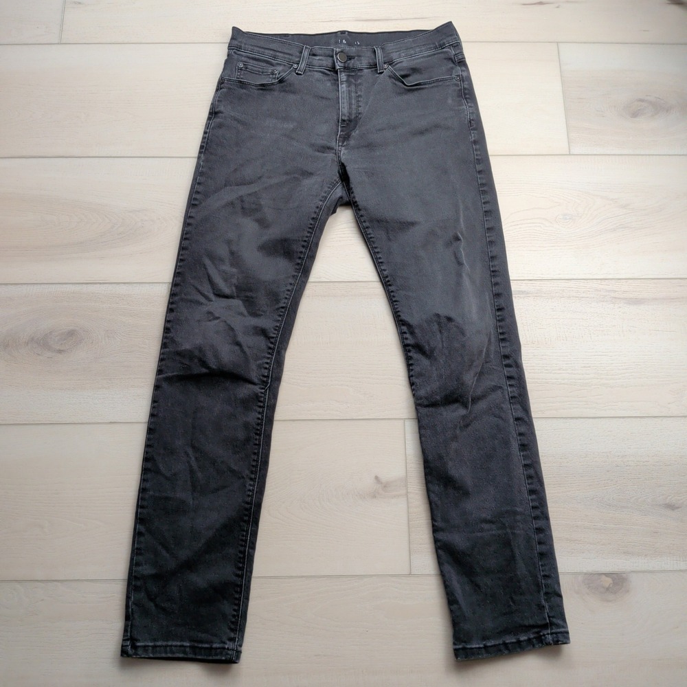 Mott & Bow Slim Stone Jeans Mens 31x32 Faded Black Stonewash Denim Pants Stretch